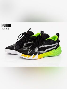Puma MB.01 Basketball Sneakers Men’s Size 8.5 Black Neon Green Athletic Shoes